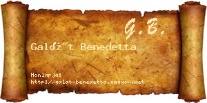 Galát Benedetta névjegykártya